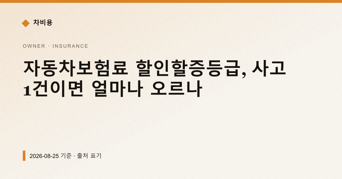 자동차보험 사고 후 할증, 보험처리 전 견적 비교 방법 — 자동차보험료 안내 이미지