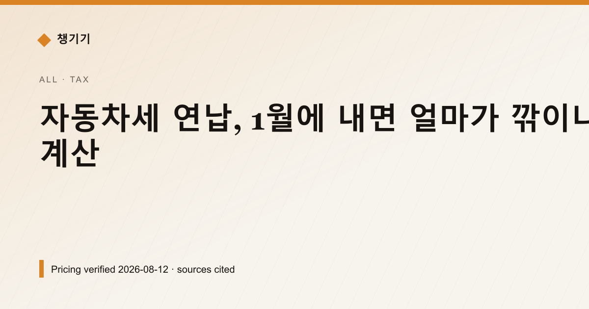자동차세 연납, 1월에 내면 얼마가 깎이나 — 신청 시기별 계산 — 자동차세·연납 pricing comparison