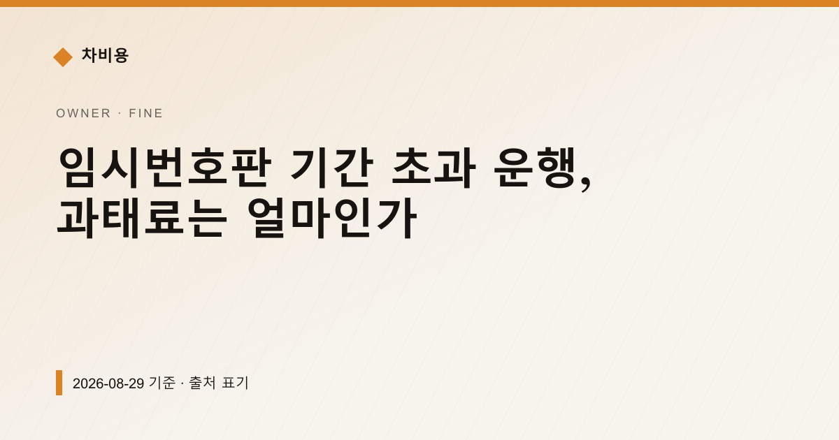 임시번호판 기간 초과 운행, 과태료는 얼마인가 — 과태료·범칙금 안내 이미지
