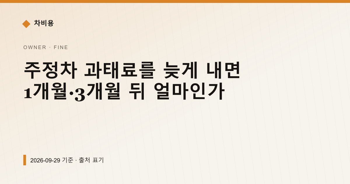 주정차 과태료를 늦게 내면 1개월·3개월 뒤 얼마인가 — 과태료·범칙금 안내 이미지